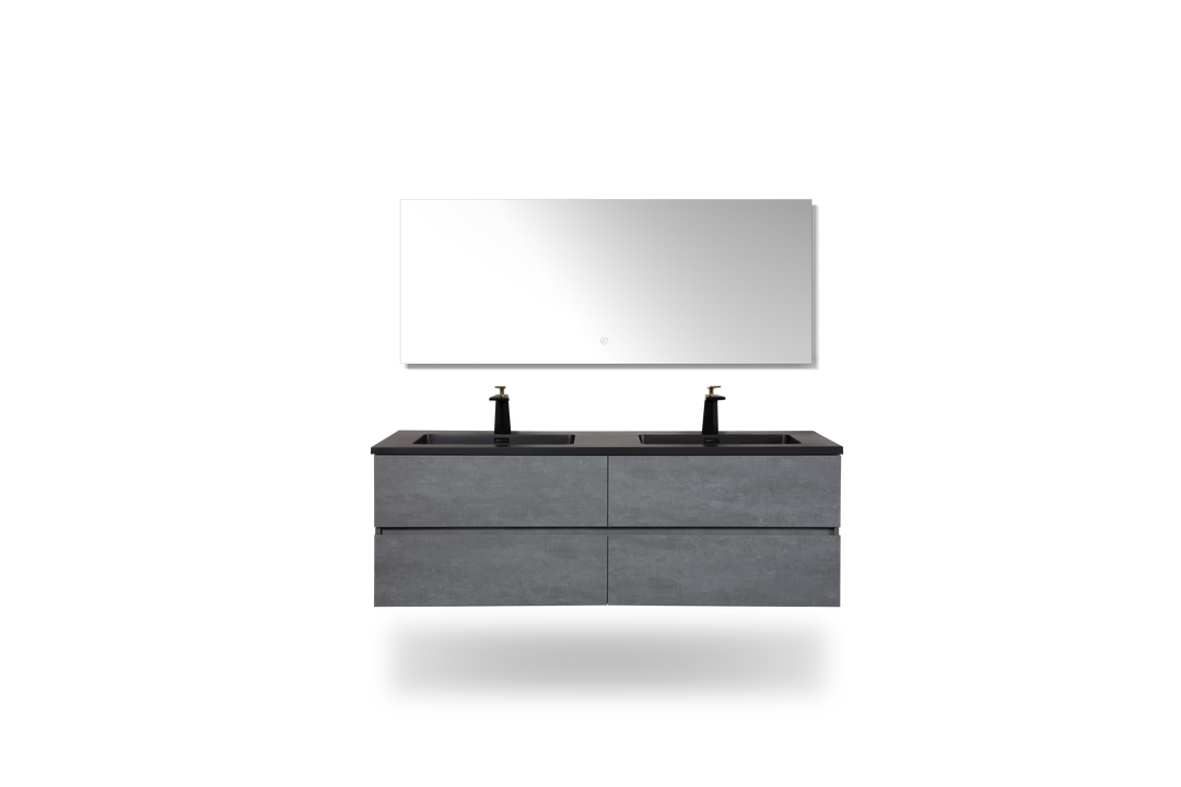 TONA EDI Floating Vanity with Black Quartz Countertop