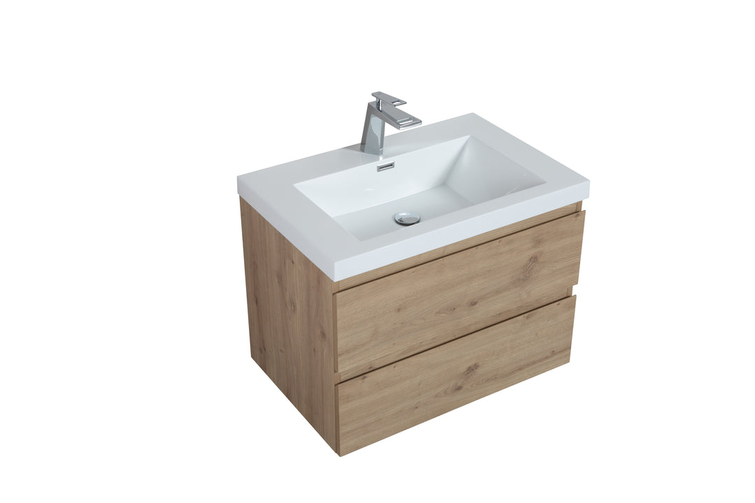 TONA ANGELA Floating Vanity single basin with White Countertop (24"-60")